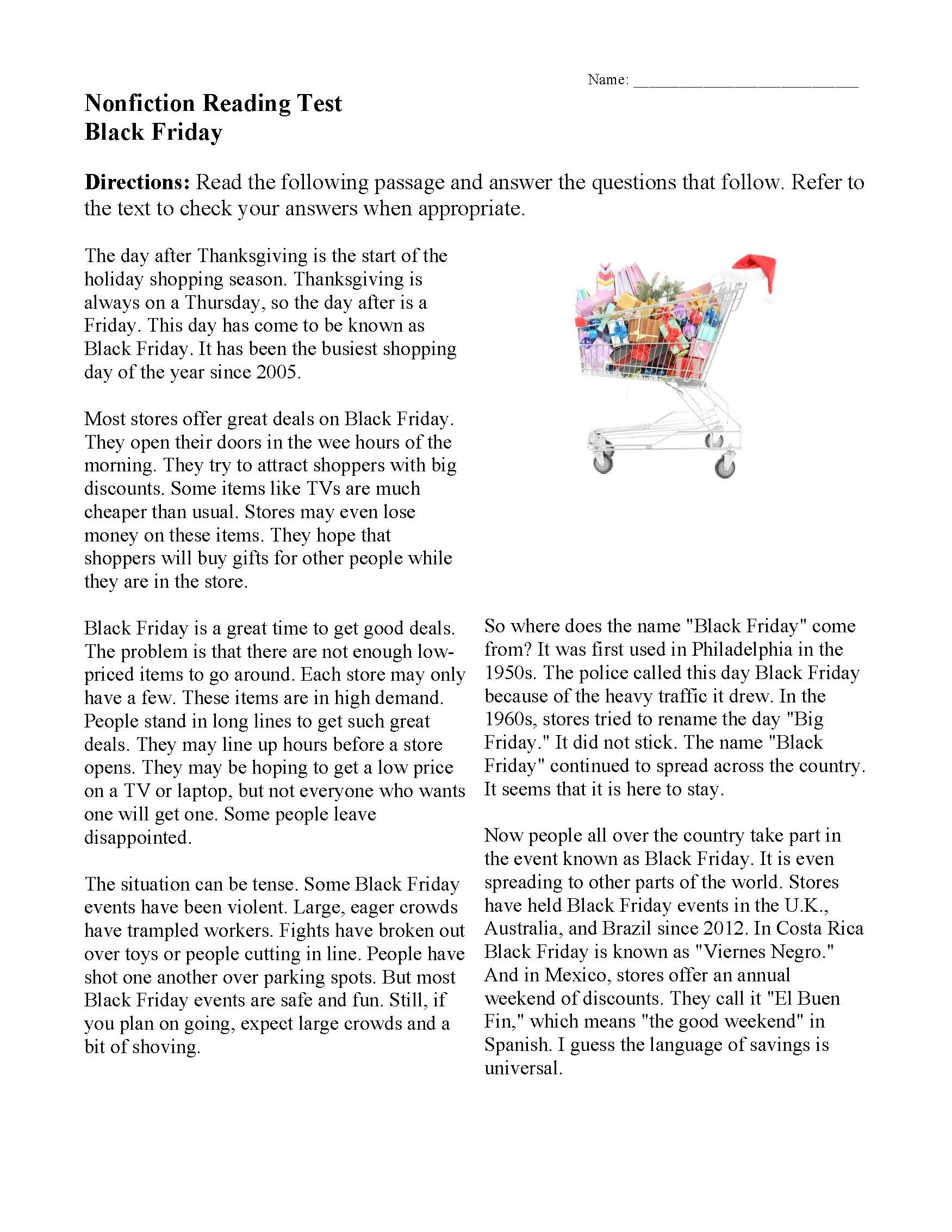 Esl Intermediate Reading Comprehension Worksheets Pdf