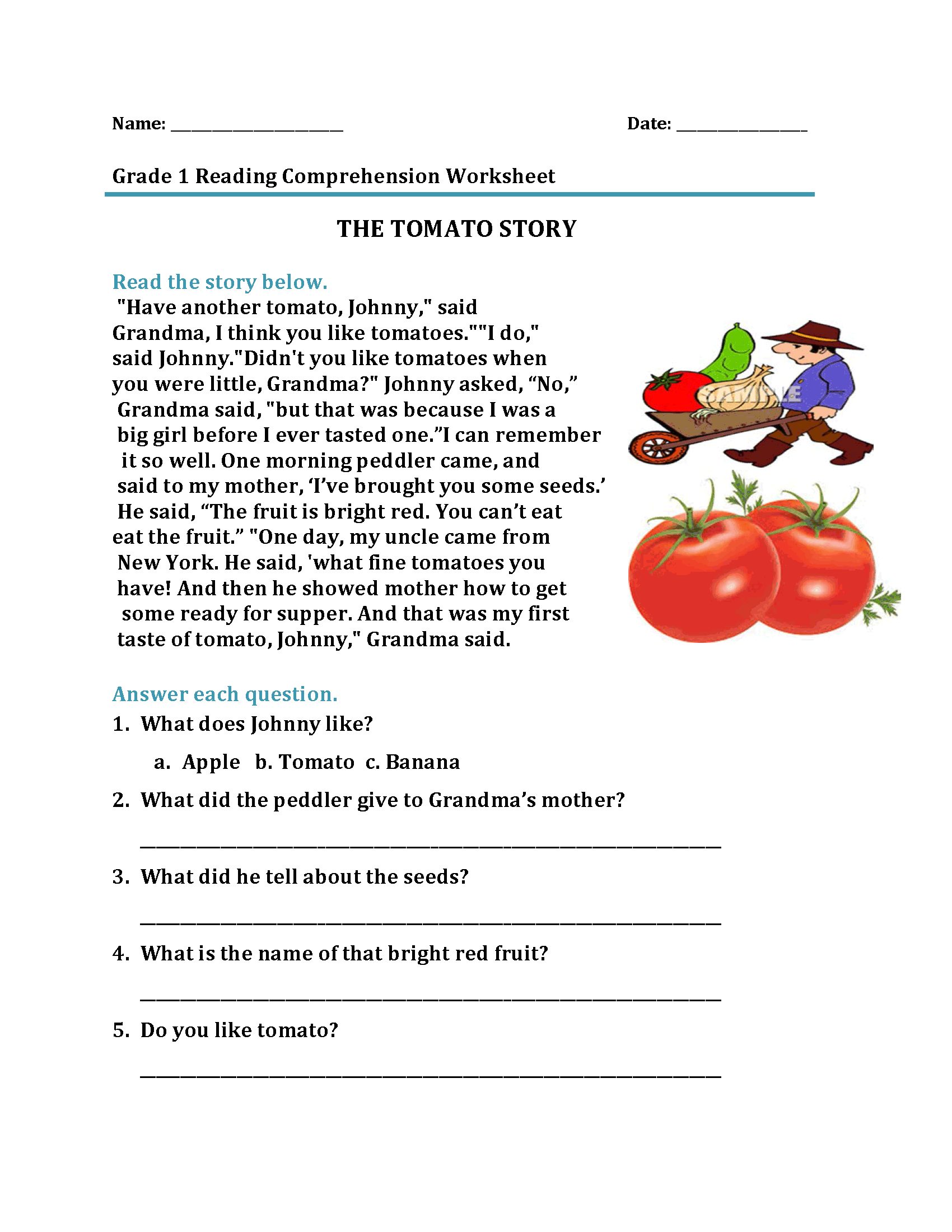 Reading Comprehension Worksheets Online Or Printable Worksheets Library