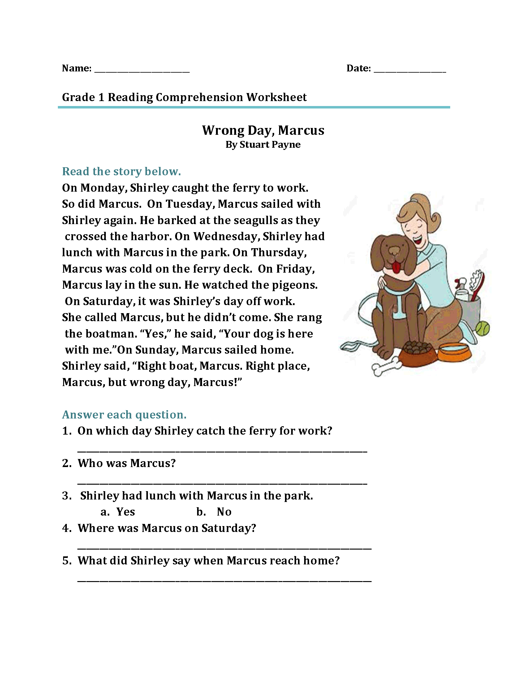 Reading Comprehension Worksheets Online