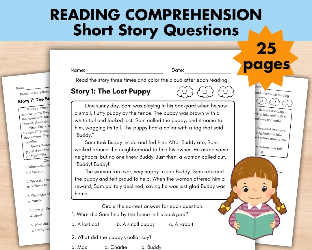 Reading Comprehension Worksheets Stories With Questions Reading Activities Reading Passages Second Grade 1st 3rd Grade ELA Worksheets Etsy Australia