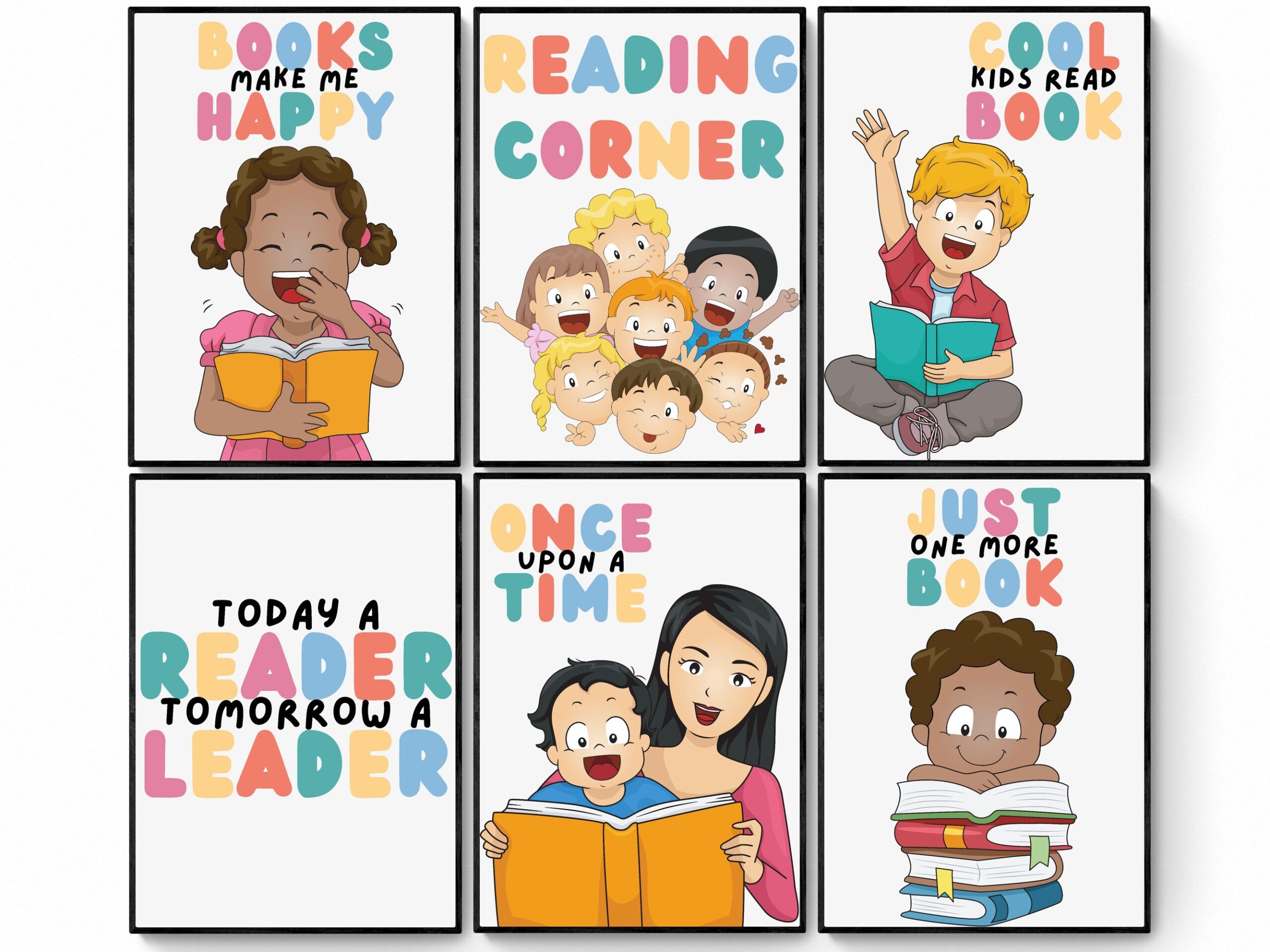 Reading Corner Printable Set Of 6 Quote Playroom Classroom Decor Kids Room Decor Read Wall Art Homeschool Decor Children Reading Print Etsy Sweden