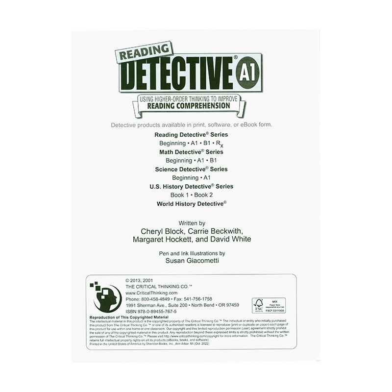 Reading Detective Level A1 Grades 5 6 