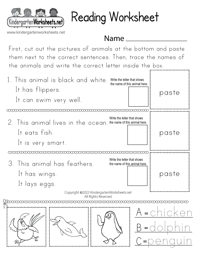 Free Printable Beginning Reading Worksheets Pdf