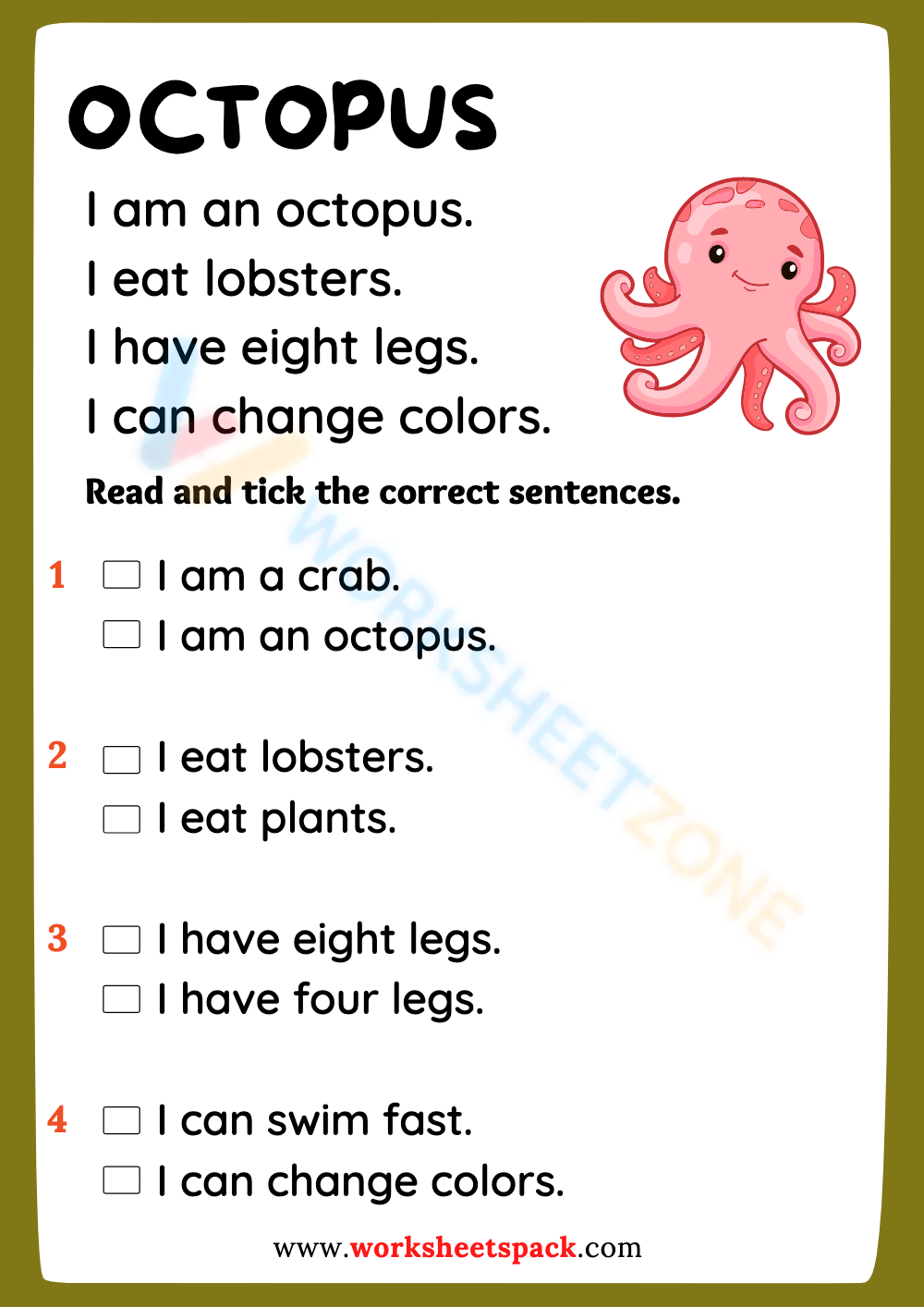 Sea Animals Reading Comprehension Worksheets 2025