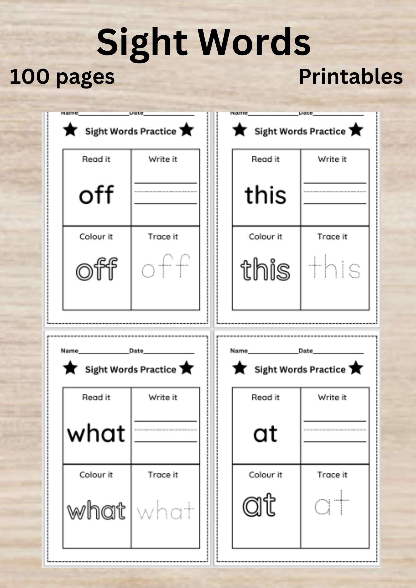 Reading Sight Words Worksheets For Kindergarten