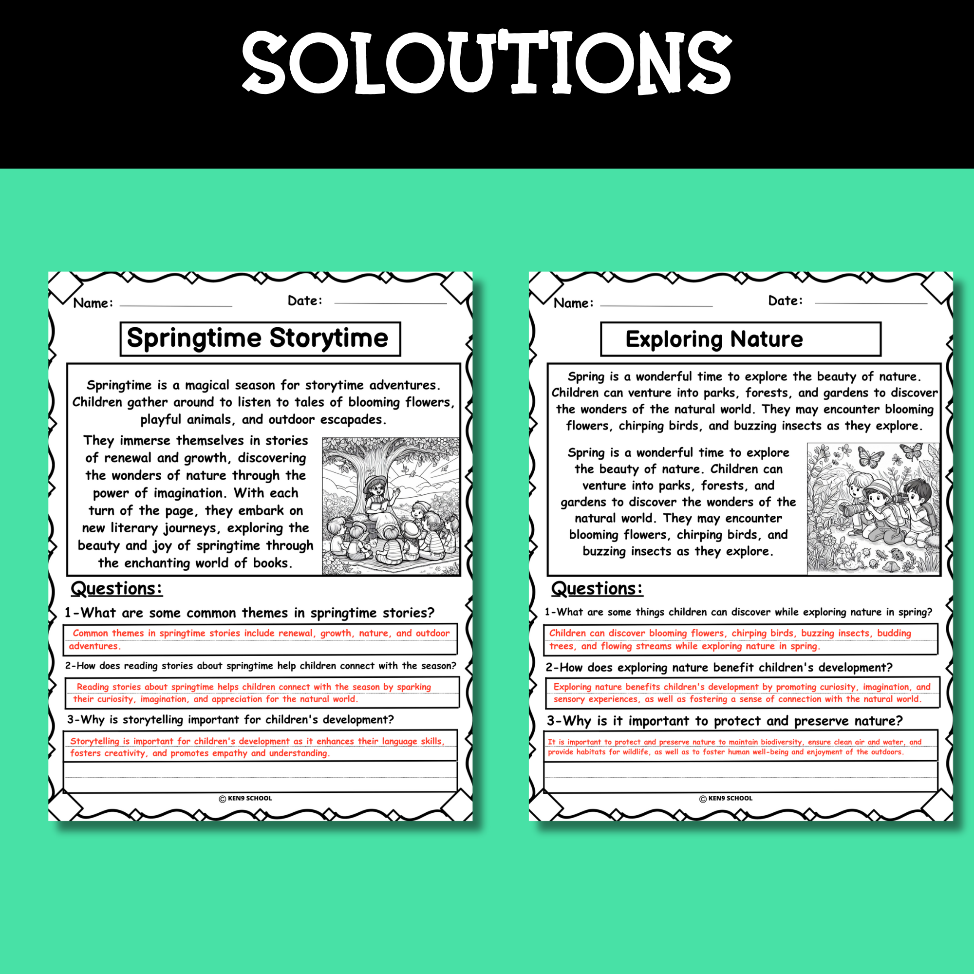 March Reading Comprehension Worksheets