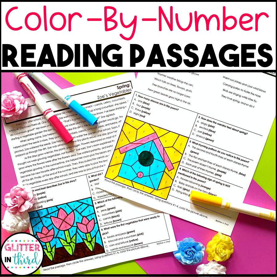 Color Coded Reading Comprehension Worksheets