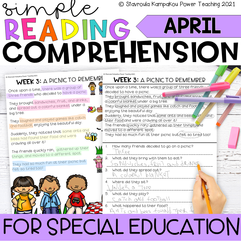 Spring Reading Comprehension Questions For Special Education April 