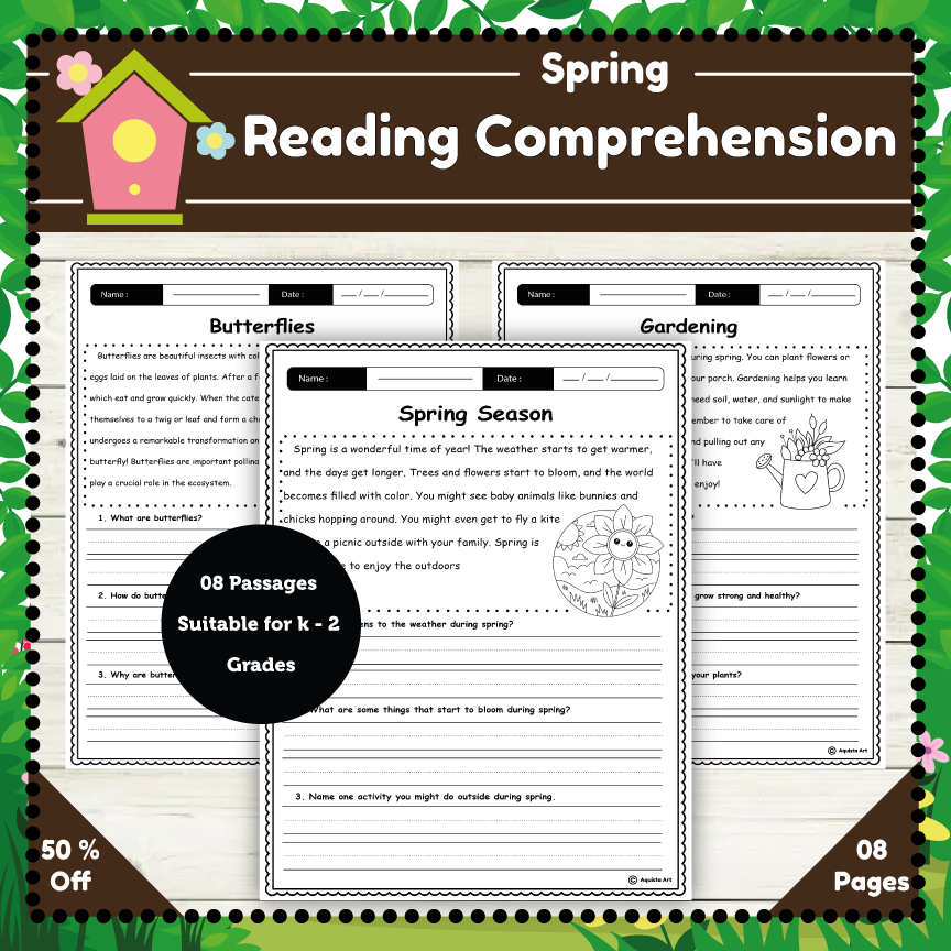 Spring Reading Comprehension Worksheets