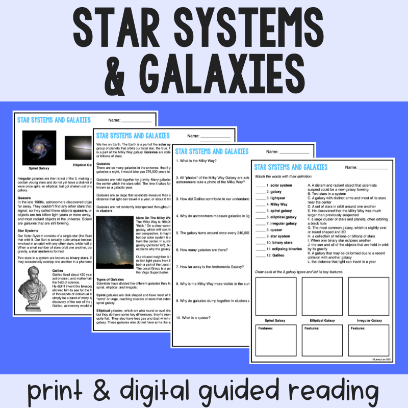 Stars Reading Comprehension Worksheets
