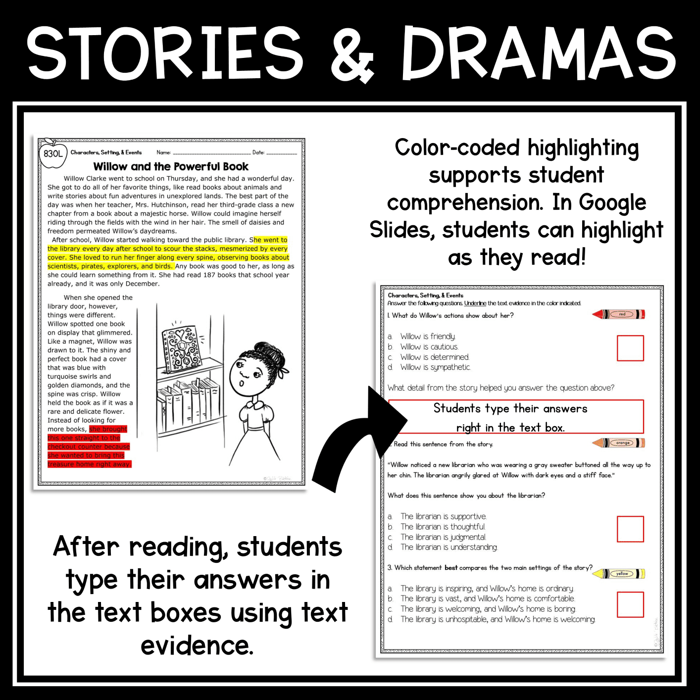 Story Elements Assessment Character Setting And