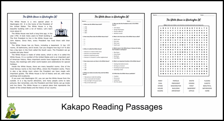 The White House In Washington DC Reading Comprehension And Word
