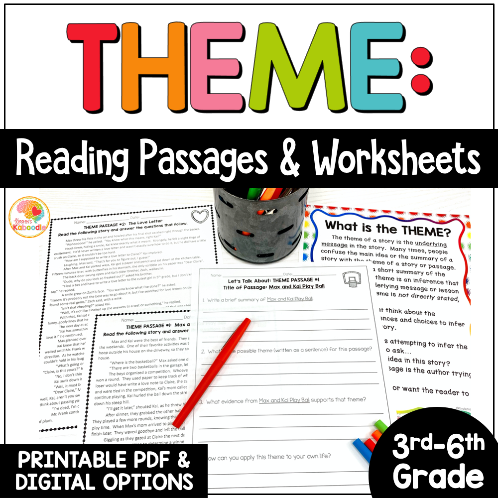 Theme Reading Passages Worksheets And Activities