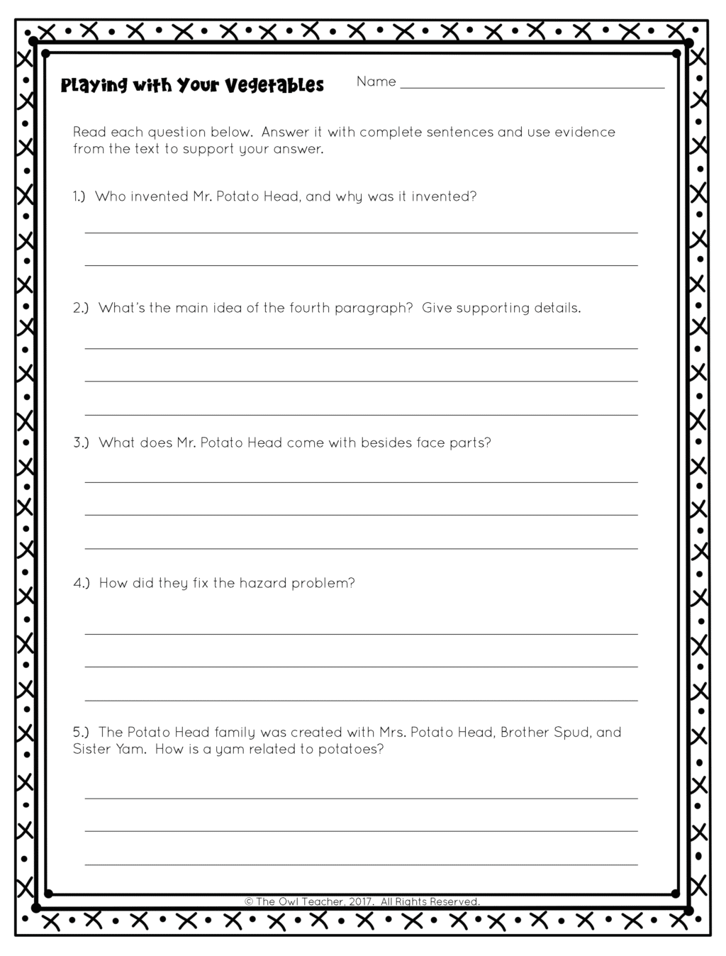 Inventions Reading Comprehension Worksheet Pdf