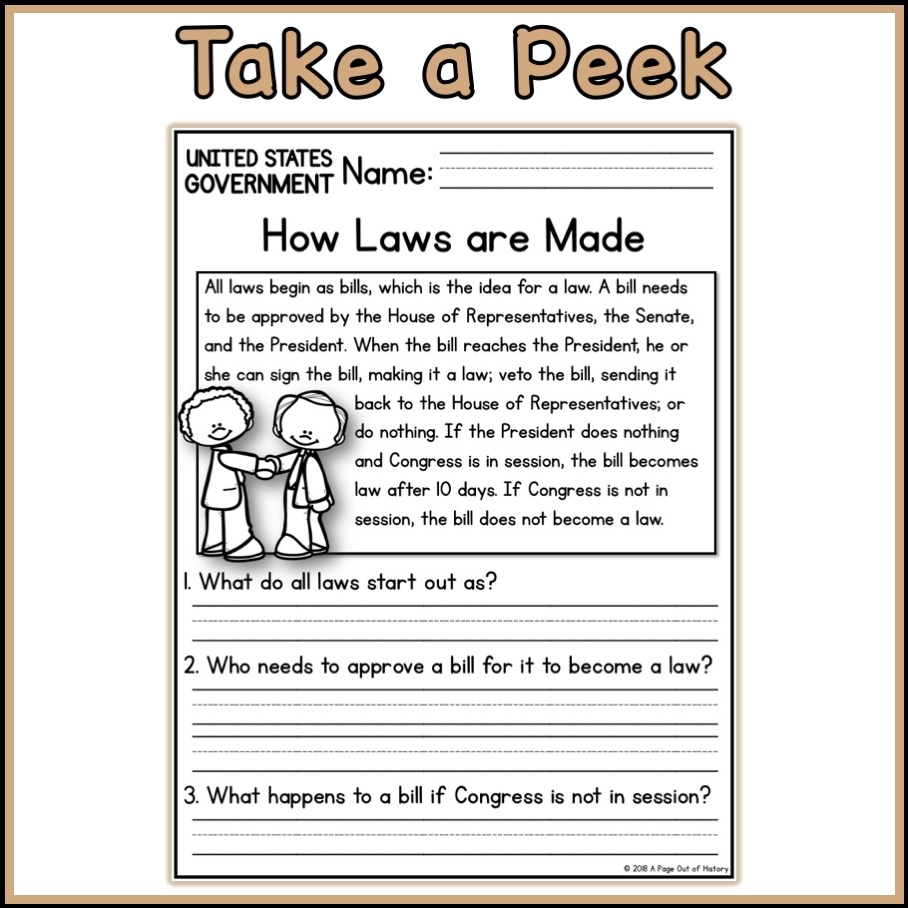 Government Reading Comprehension Worksheets