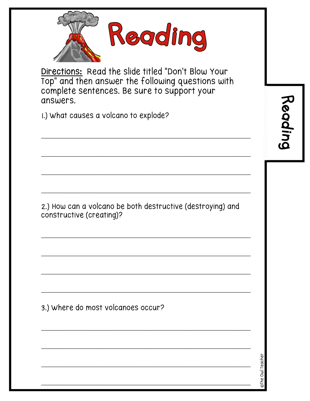 Volcanoes Science Investigation Booklet Printable U0026 Digital The 