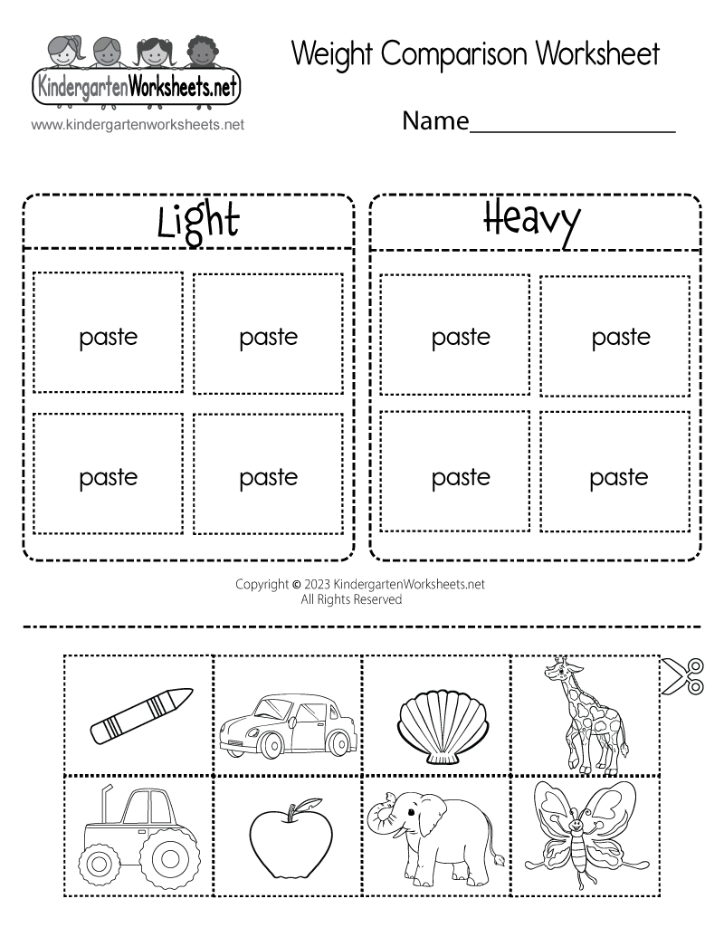 Weight Comparison Worksheet Free Printable Digital U0026 PDF