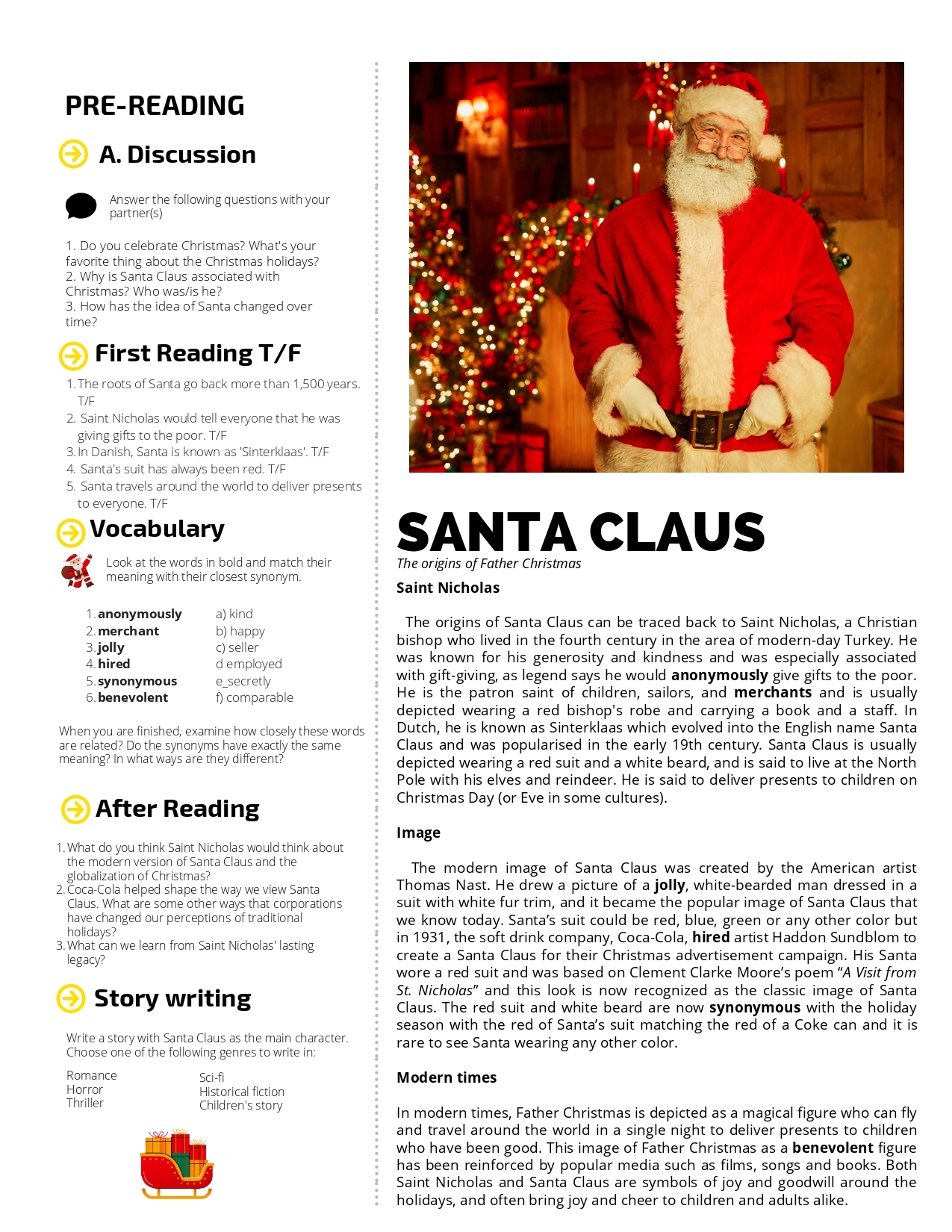 Christmas Reading Comprehension Worksheets