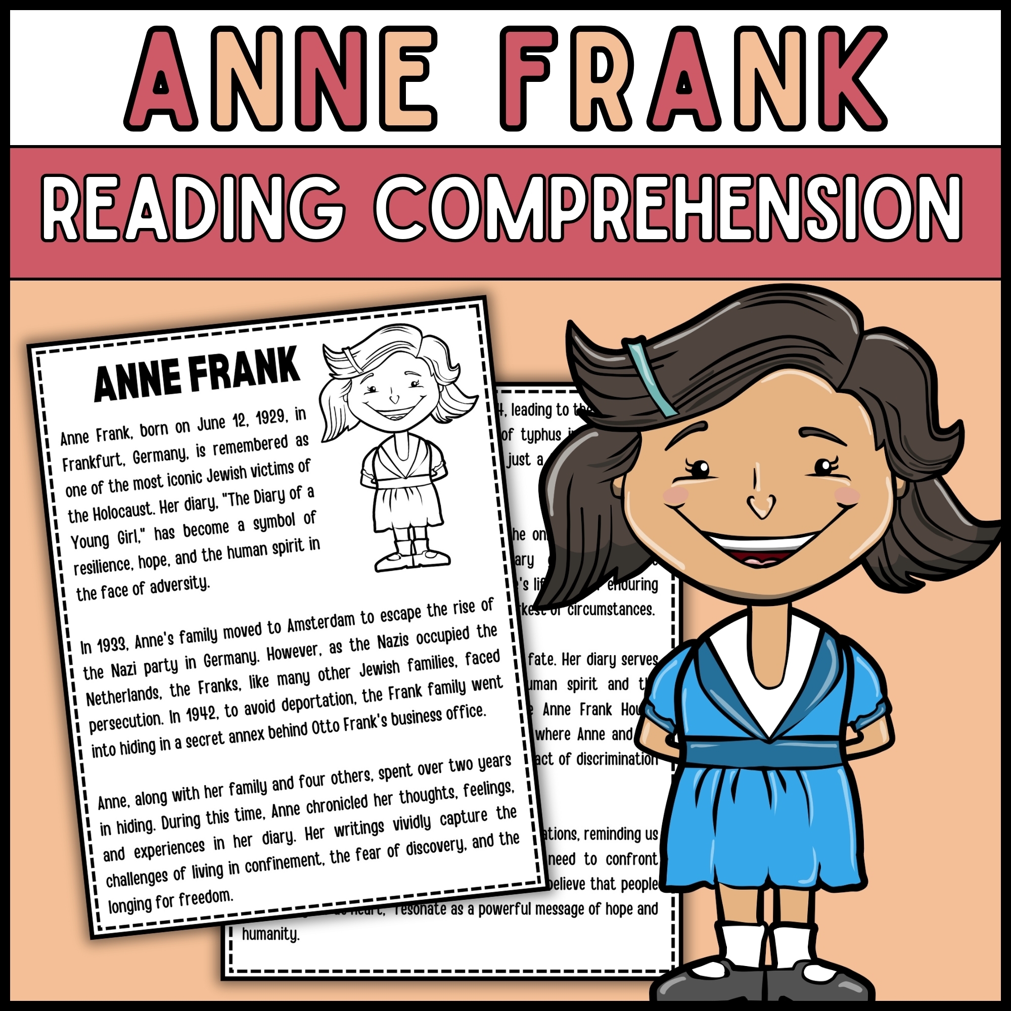 Women s History Month Anne Frank Reading Comprehension Passage U0026 Questions