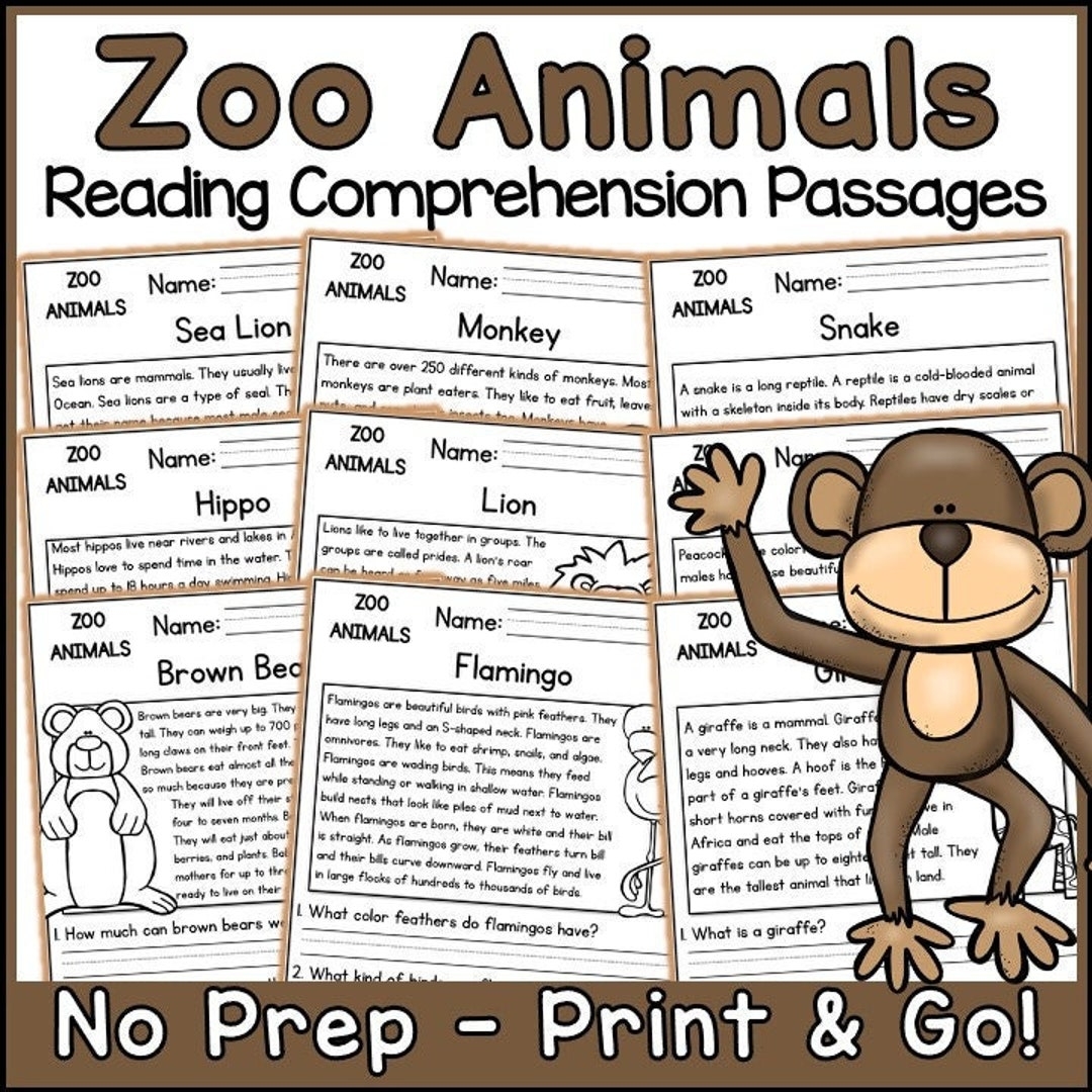 Zoo Animals Reading Comprehension Passages And Questions Science 